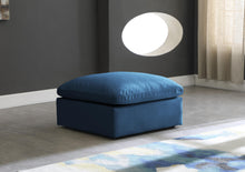 Load image into Gallery viewer, Plush Navy Velvet Standard Cloud Modular Ottoman

