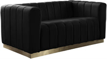 Load image into Gallery viewer, Marlon Black Velvet Loveseat
