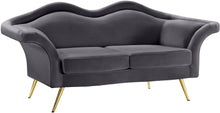 Load image into Gallery viewer, Lips Grey Velvet Loveseat
