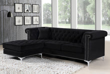 Load image into Gallery viewer, Damian Black Velvet 2pc. Reversible Sectional
