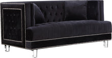 Load image into Gallery viewer, Lucas Black Velvet Loveseat
