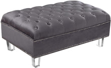 Load image into Gallery viewer, Lucas Grey Velvet Ottoman
