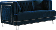 Load image into Gallery viewer, Lucas Navy Velvet Loveseat
