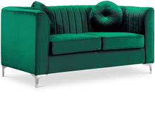 Load image into Gallery viewer, Isabelle Green Velvet Loveseat
