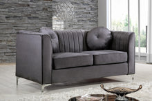 Load image into Gallery viewer, Isabelle Grey Velvet Loveseat

