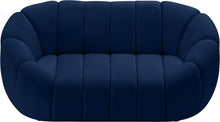 Load image into Gallery viewer, Elijah Navy Velvet Loveseat
