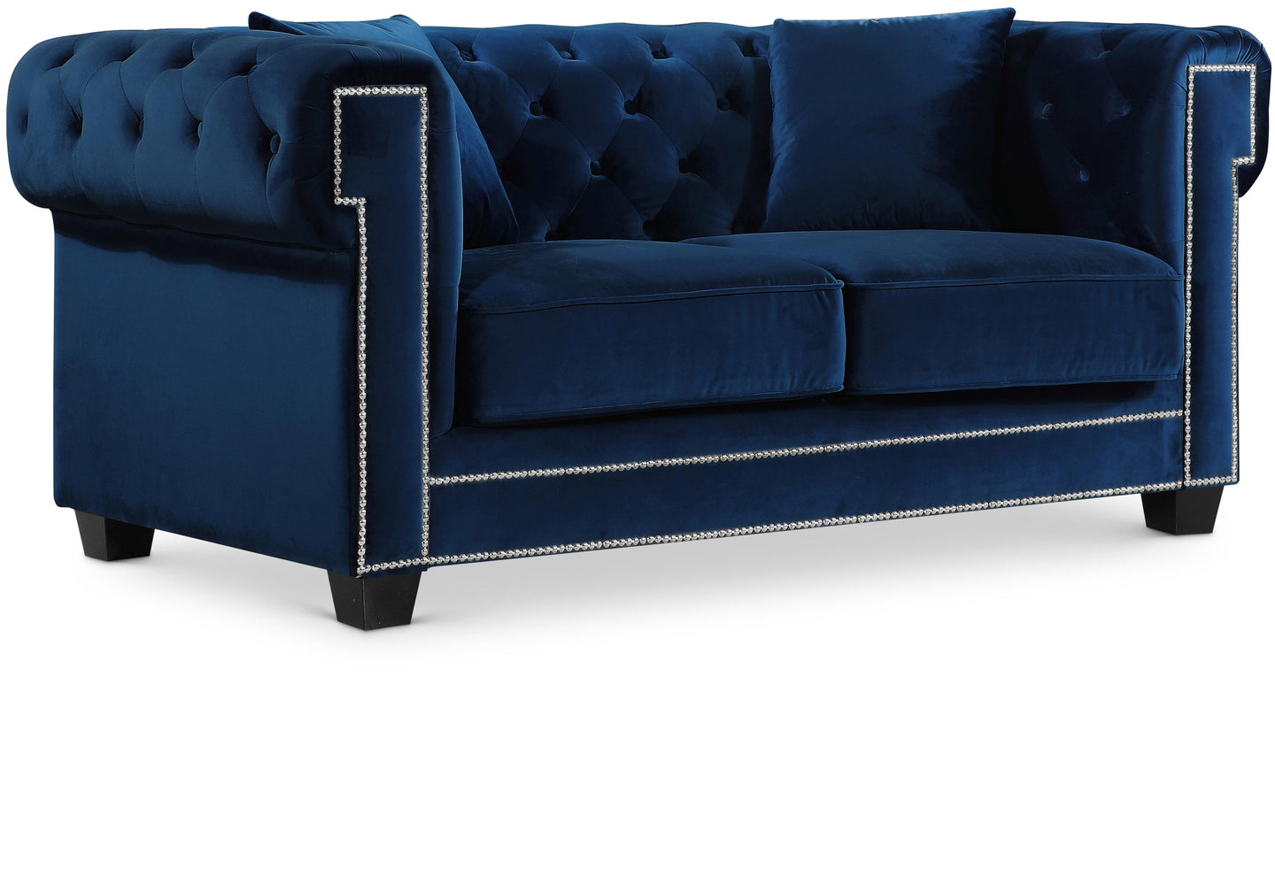 Bowery Navy Velvet Loveseat