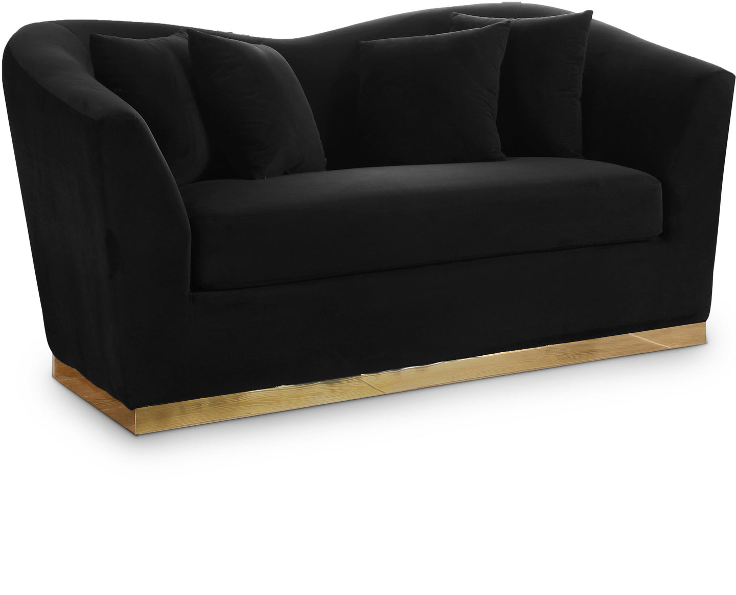 Arabella Black Velvet Loveseat
