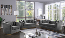 Load image into Gallery viewer, Arabella Grey Velvet Chair
