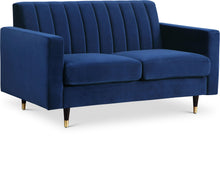 Load image into Gallery viewer, Lola Navy Velvet Loveseat
