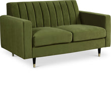 Load image into Gallery viewer, Lola Olive Velvet Loveseat
