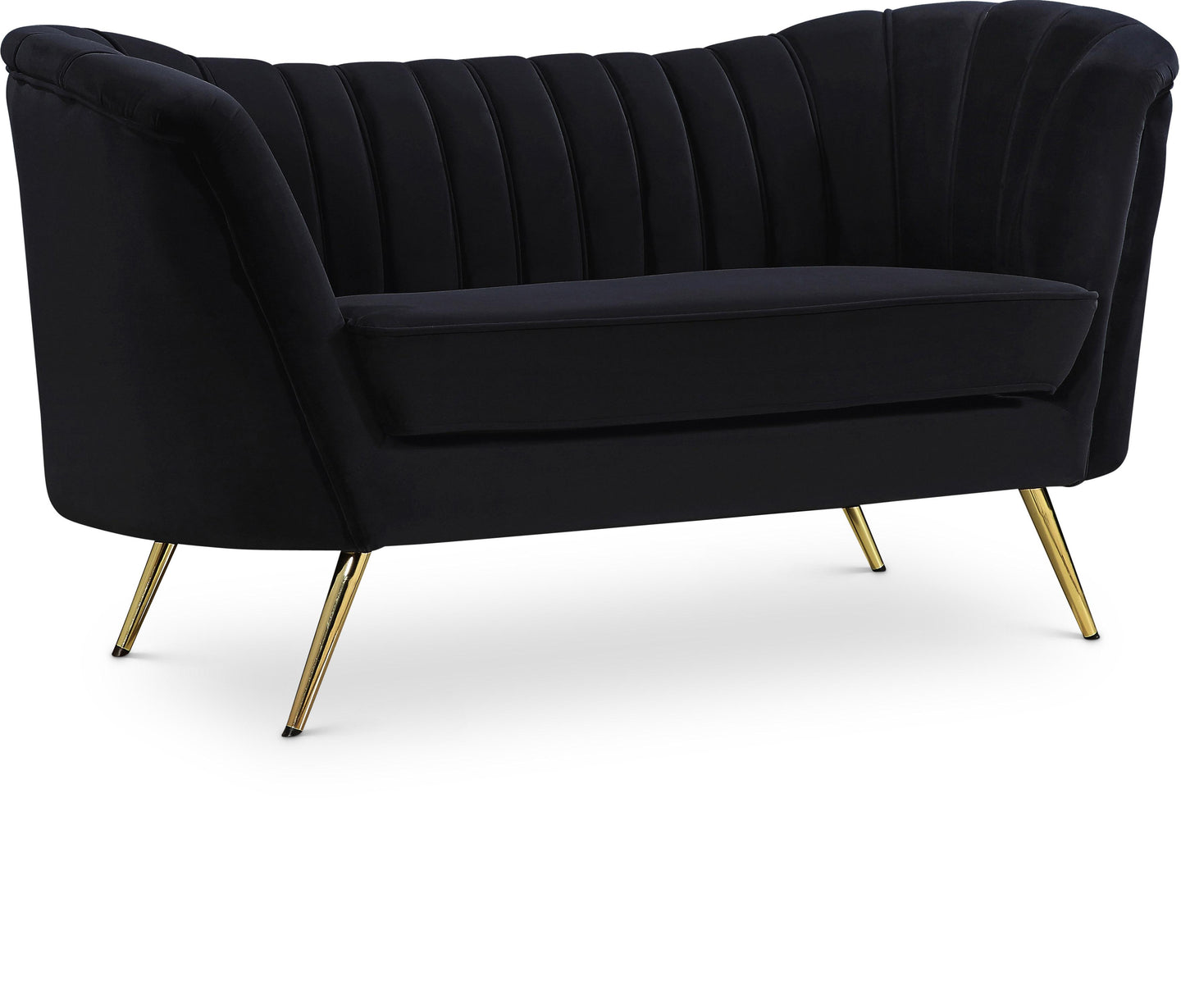 Margo Black Velvet Loveseat