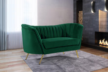 Load image into Gallery viewer, Margo Green Velvet Loveseat
