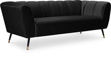 Load image into Gallery viewer, Beaumont Black Velvet Sofa
