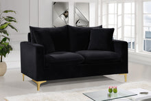 Load image into Gallery viewer, Naomi Black Velvet Loveseat
