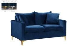 Load image into Gallery viewer, Naomi Navy Velvet Loveseat
