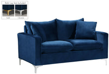 Load image into Gallery viewer, Naomi Navy Velvet Loveseat
