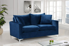 Load image into Gallery viewer, Naomi Navy Velvet Loveseat
