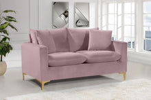 Load image into Gallery viewer, Naomi Pink Velvet Loveseat
