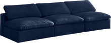 Load image into Gallery viewer, Cozy Navy Velvet Cloud Modular Armless Sofa
