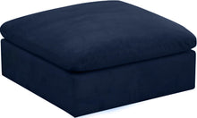 Load image into Gallery viewer, Cozy Navy Velvet Ottoman image
