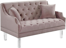 Load image into Gallery viewer, Roxy Pink Velvet Loveseat
