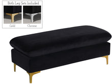 Load image into Gallery viewer, Naomi Black Velvet Ottoman

