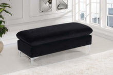 Load image into Gallery viewer, Naomi Black Velvet Ottoman
