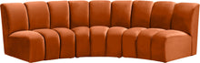 Load image into Gallery viewer, Infinity Cognac Velvet 3pc. Modular Sectional
