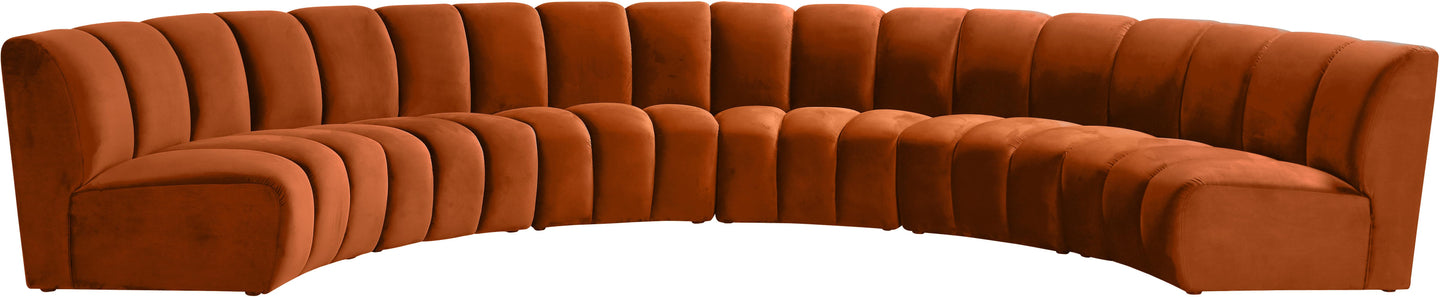 Infinity Cognac Velvet 6pc. Modular Sectional