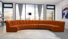 Load image into Gallery viewer, Infinity Cognac Velvet 7pc. Modular Sectional
