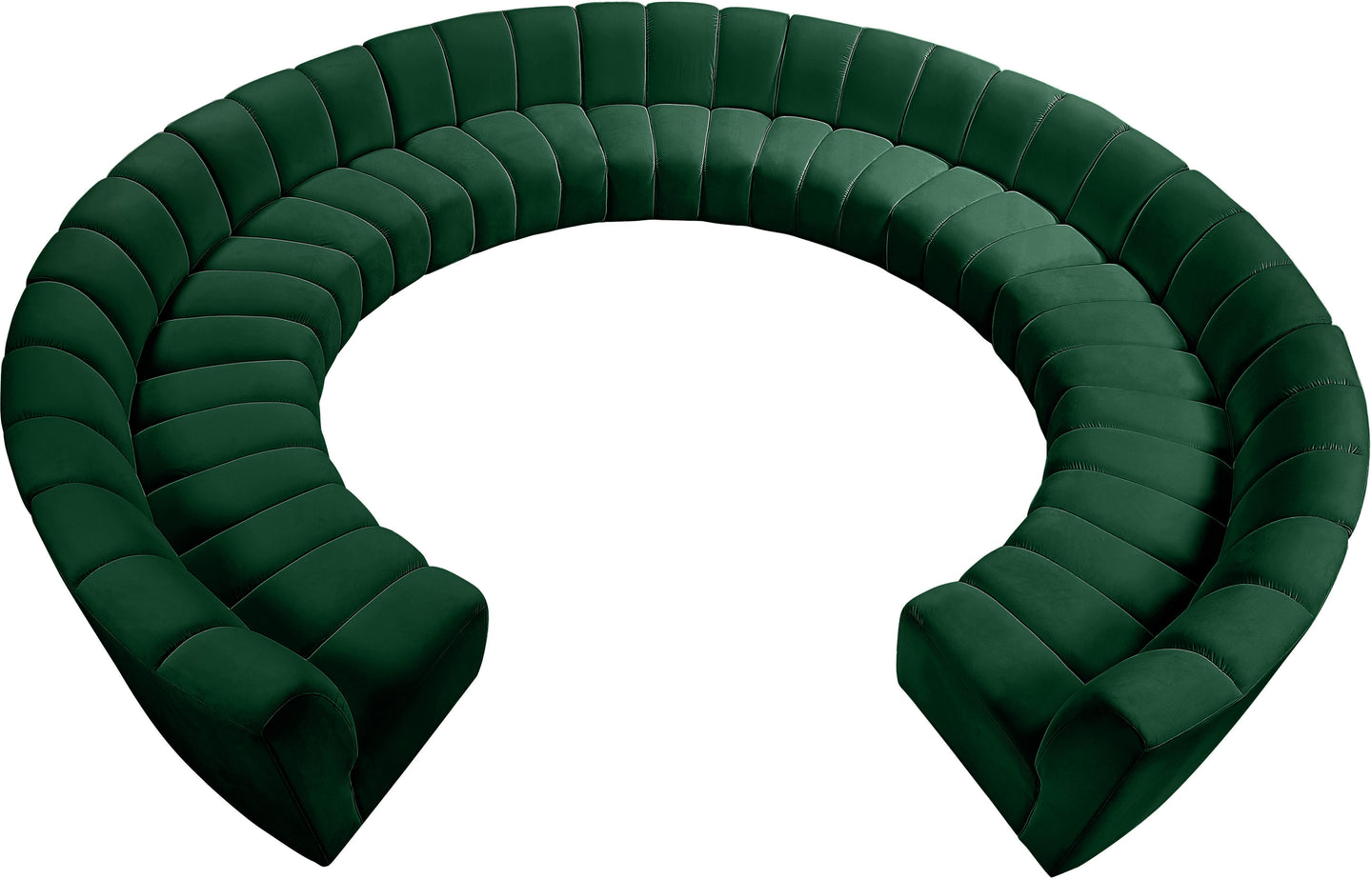 Infinity Green Velvet 11pc. Modular Sectional