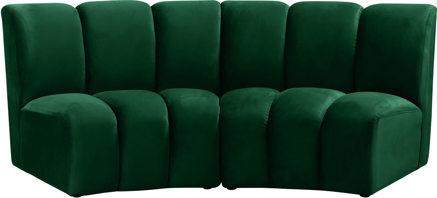Infinity Green Velvet 2pc. Modular Sectional