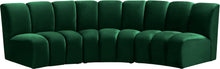 Load image into Gallery viewer, Infinity Green Velvet 3pc. Modular Sectional
