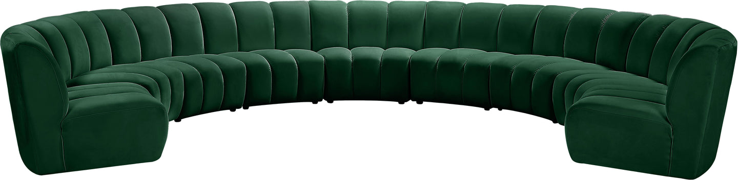 Infinity Green Velvet 9pc. Modular Sectional