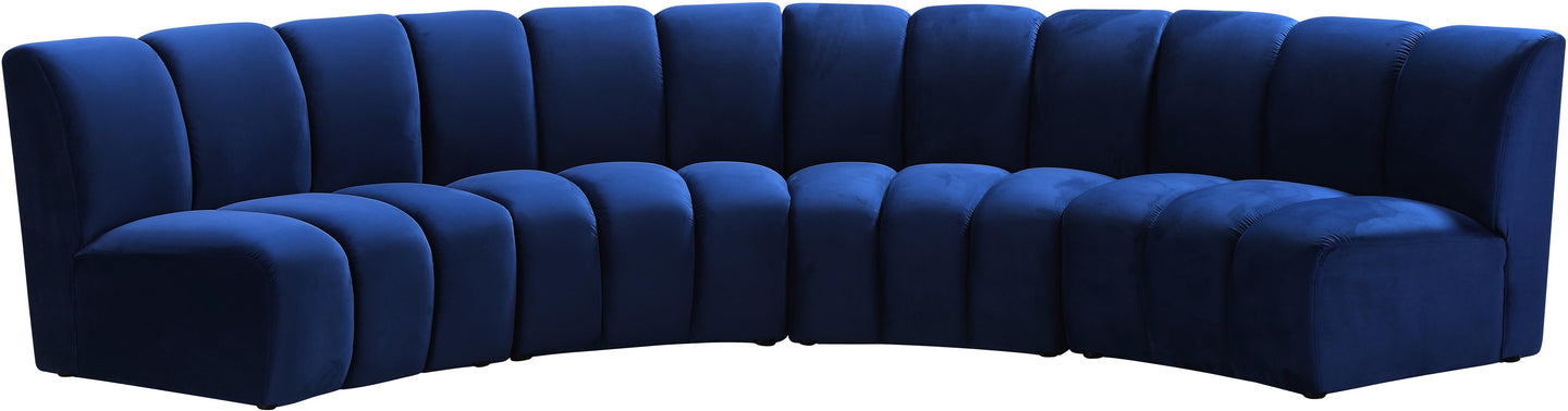 Infinity Navy Velvet 4pc. Modular Sectional