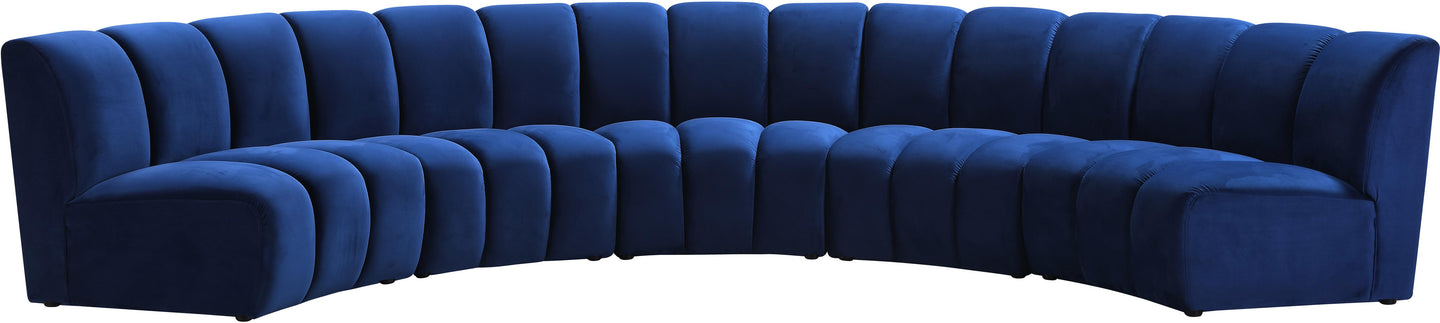 Infinity Navy Velvet 5pc. Modular Sectional