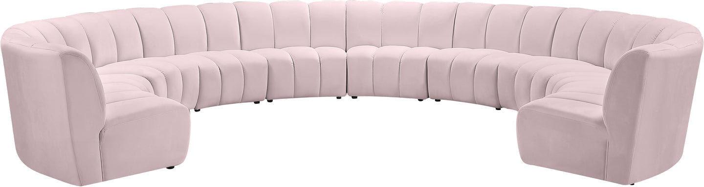 Infinity Pink Velvet 10pc. Modular Sectional
