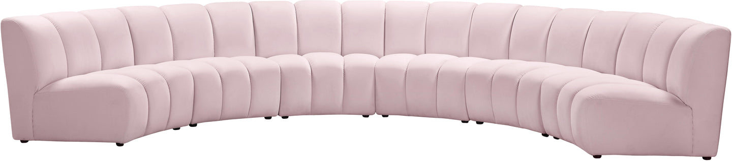 Infinity Pink Velvet 6pc. Modular Sectional