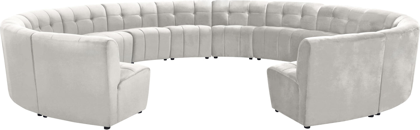 Limitless Cream Velvet 14pc. Modular Sectional