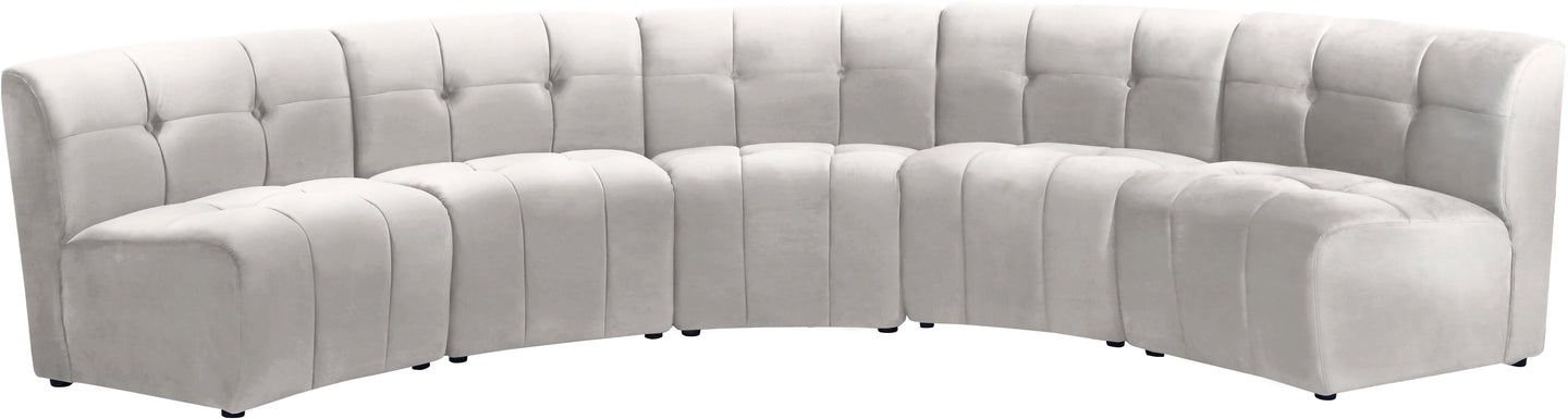 Limitless Cream Velvet 5pc. Modular Sectional