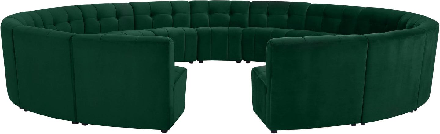 Limitless Green Velvet 15pc. Modular Sectional