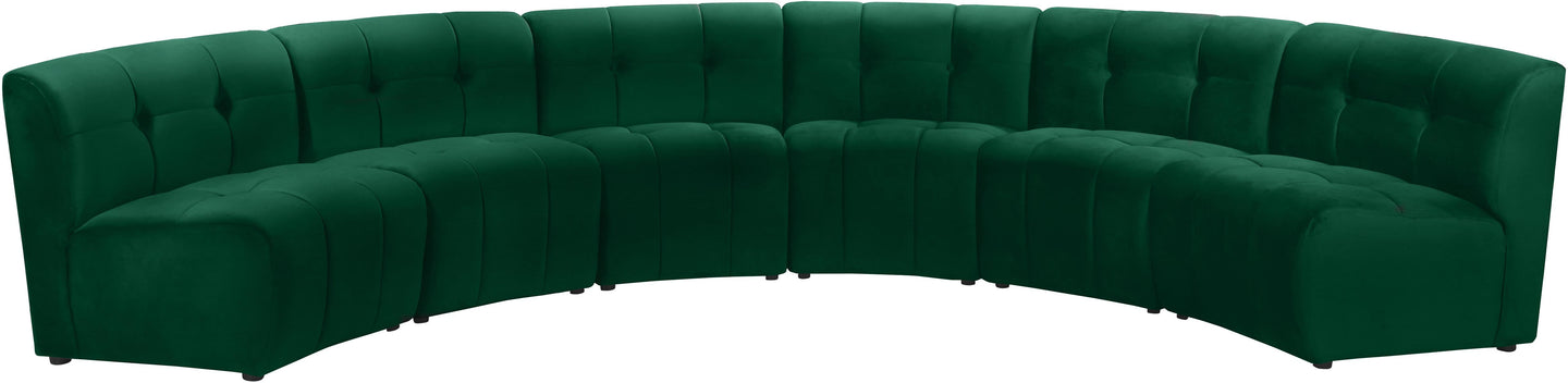 Limitless Green Velvet 6pc. Modular Sectional