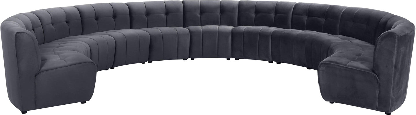 Limitless Grey Velvet 11pc. Modular Sectional
