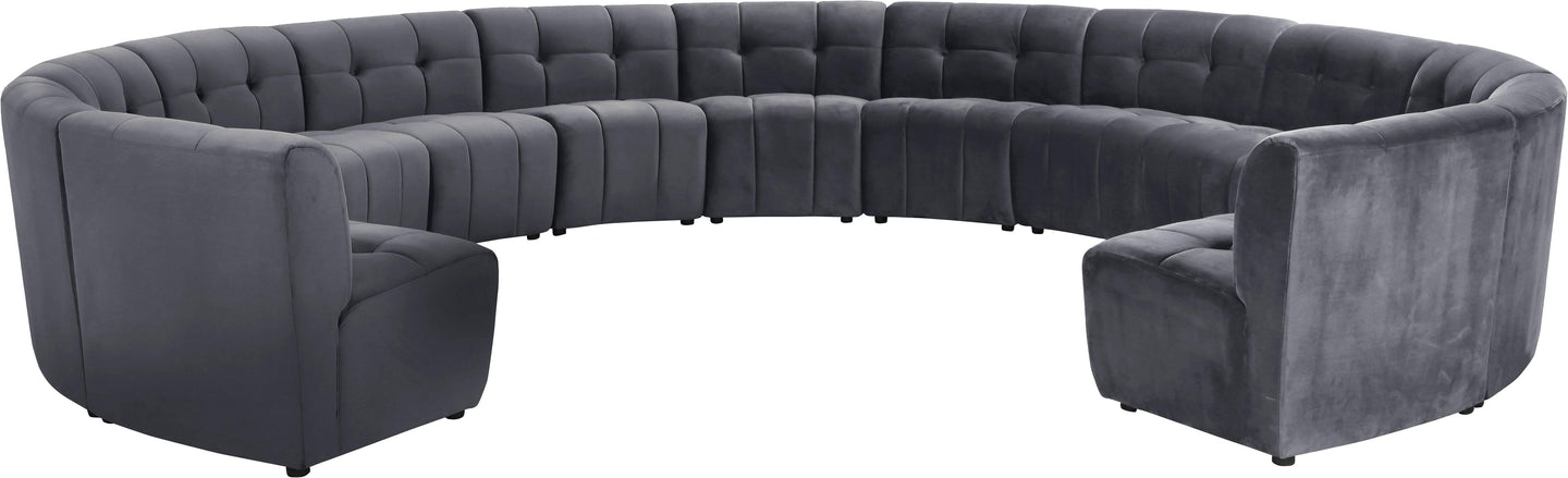 Limitless Grey Velvet 13pc. Modular Sectional