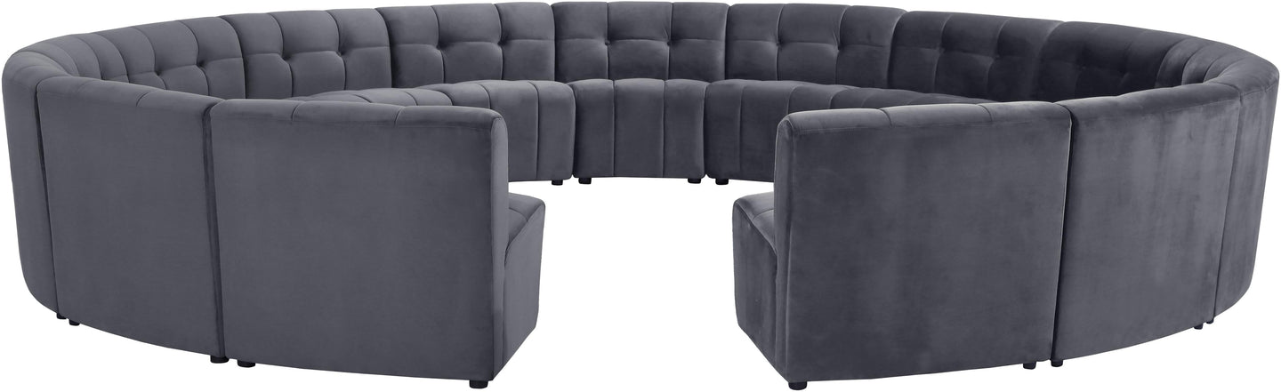 Limitless Grey Velvet 15pc. Modular Sectional