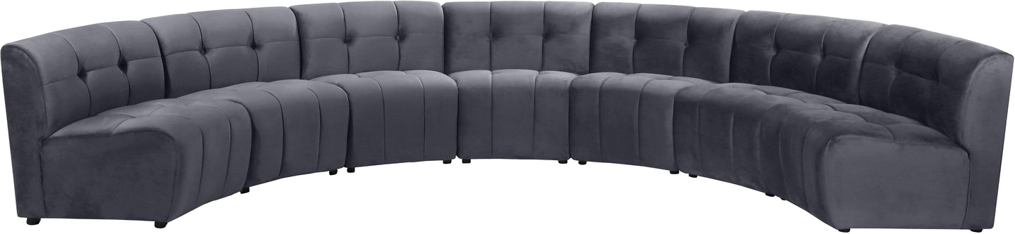 Limitless Grey Velvet 7pc. Modular Sectional