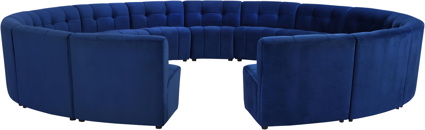 Limitless Navy Velvet 15pc. Modular Sectional