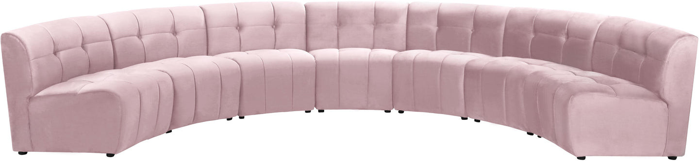 Limitless Pink Velvet 7pc. Modular Sectional