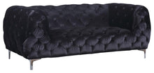 Load image into Gallery viewer, Mercer Black Velvet Loveseat
